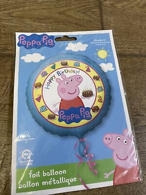 PEPPA PIG HAPPY BIRTHDAY FOIL BALLOON - 17" - HELIUM QUALITY Brand New & Sealed