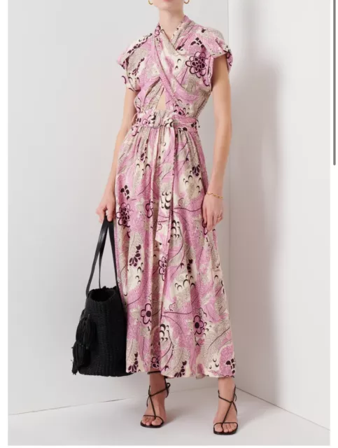 NWT Derek Lam 10 Crosby  Pink Floral Celeste Wrap  Dress Size:2