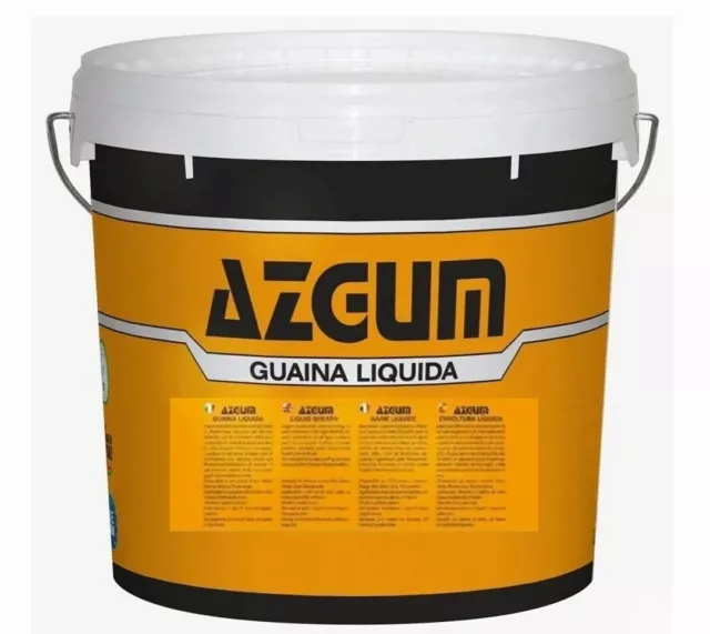 Guaina Liquida Impermeabilizzante AZGUM  5 Colori Fusti da 1 -5 -20 kg. + Guanti