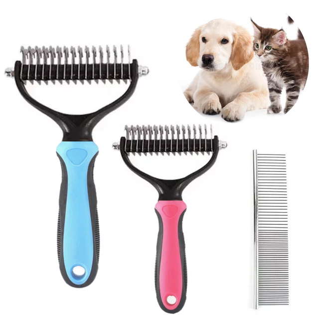 Professional Pet Grooming Tool 2 Sided Undercoat Dog Cat Shedding Comb Brush Pet