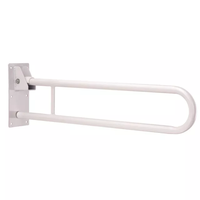 Folding drop down toilet bathtroom safety rail mobility aid foldaway bar