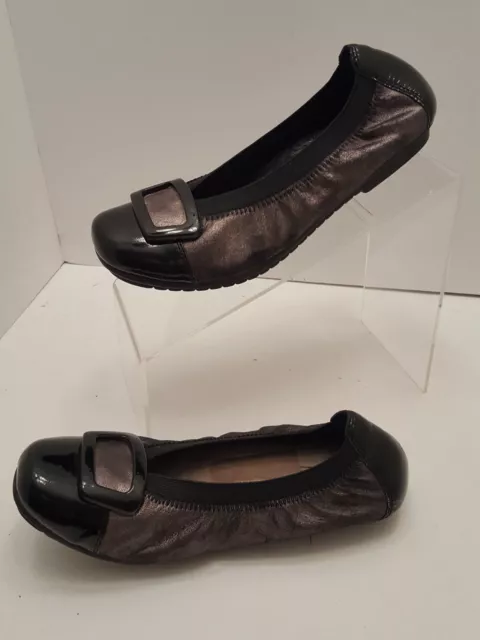 Earth Eclipse Ballet Flats Comfort Support Pewter Shoes Size 7 B