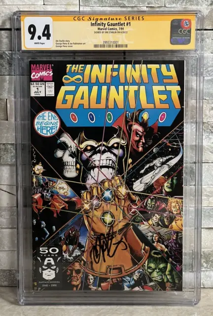 SIGNED Infinity Gauntlet #1 CGC 9.4 SS Jim Starlin