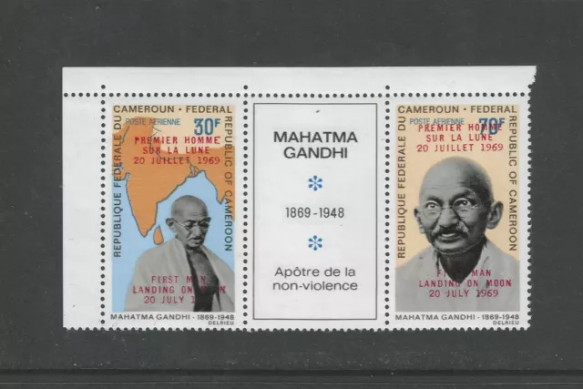 Cameroun Cameroon Scott # C115A Overprint VF OG MNH Stamp Gandhi Mahatma