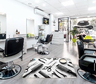 3D Scissors Comb RAIG134 Barber Shop Mat Elegant Photo Carpet Rug Sinsin
