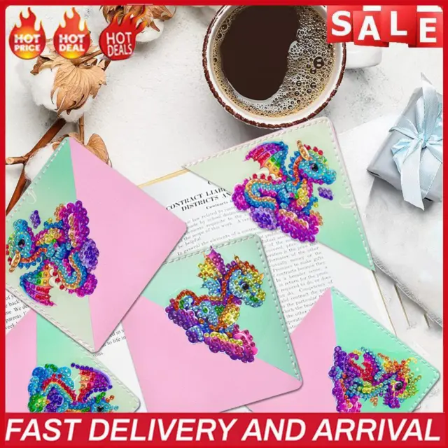 4pcs DIY Diamond Art Bookmark Leather 5D for Book Lover Gifts (SQ
