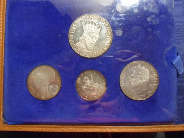 1965 Austria Silver 4 Coin Proof Set Vienna University Anniversary