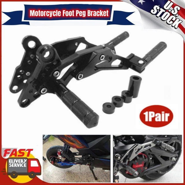 1Pair Aluminium Foot Stand Motorcycle Front Rear Pedals Footrest Assembly Parts