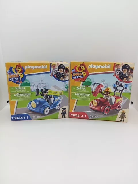 PLAYMOBIL 2er Set: Duck on Call Polizei + Feuerwehr 70829+70828 NEU - Vendohh