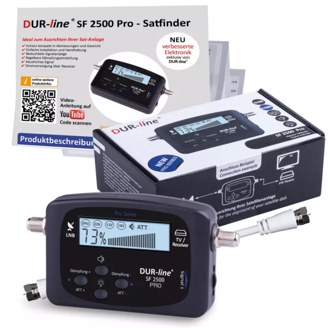 G Satfinder SF 2500 PRO HD Digital SAT Finder Messgerät mit ton F-Kabel