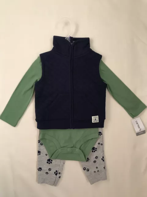 NWT Carter’s 3 Piece Infant Boys’ Size 12 Months "Little Explorer" Outfit!!!