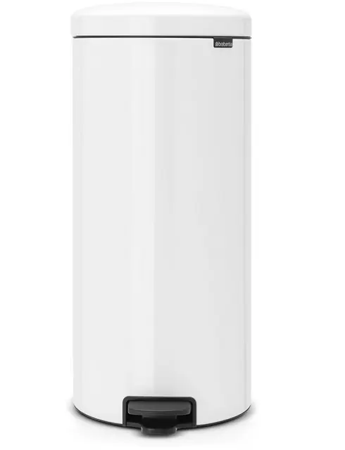 Brabantia Treteimer mit Inneneimer aus Kunststoff, stahl, Weiss, 30 Liter