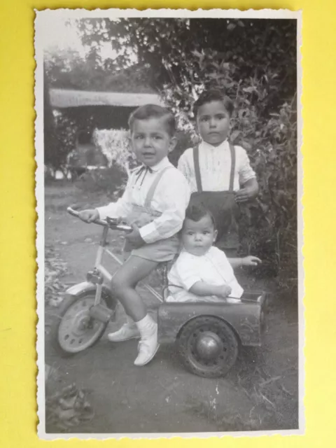 CARTE PHOTO de CASABLANCA MAROC Enfants VÉLO VOITURE à PÉDALE Pedal Car