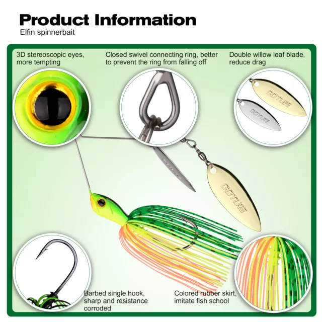 Spinnerbait Fishing Lure Double Willow Blade Buzzbait Lead Head Crankbaits Hooks 3