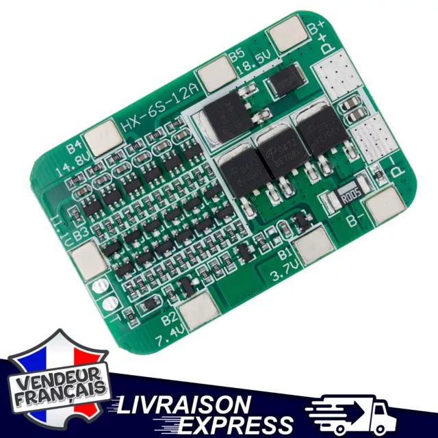 Carte Puce De Protection Pcb Bms Accu Pile Batterie 6S 15A 24V 18650 [1915]