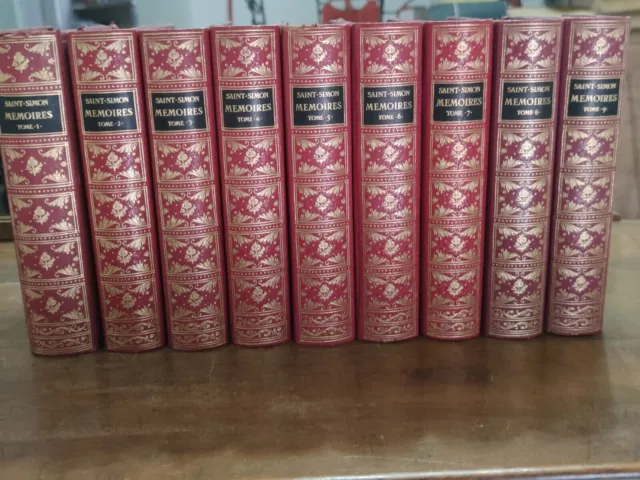 Jean de Bonnot Mémoires de Louis de Saint Simon lot de 9 volumes