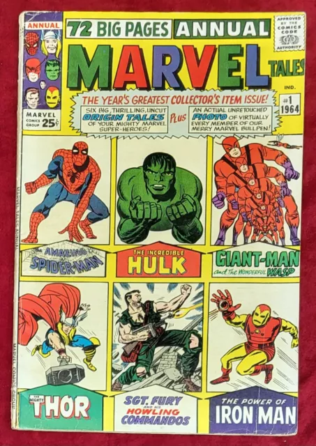 MARVEL TALES #1 Annual 1964 Silver Age 25c comic book Grey HULK-Mid Grade (read)