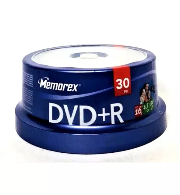Memorex Recordable DVD+R 8x 4.7GB - 30 Pack Spindle SEALED NEW