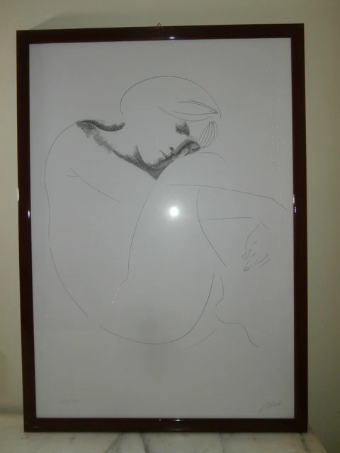 EMILIO GRECO RITRATTO di giovane donna 75x52 cm Litografia Firmata  