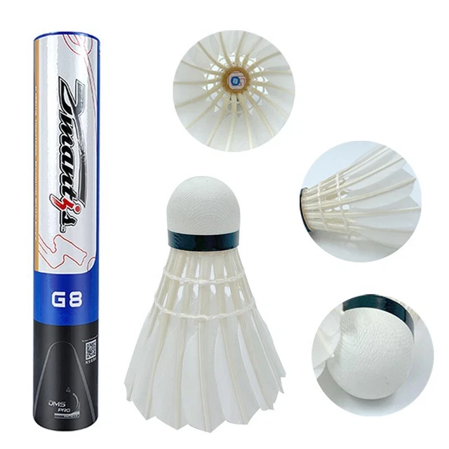 12Pcs G8 Professional Competition Badminton Shuttlecocks Birdies Goose Feather 12Pcs G8 Professional Competition Badminton Shuttlecocks Birdies Goose Feather