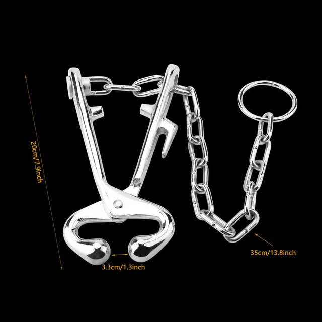 Stainless Steel Cow Nose Pliers Bull Cattle Bovine Clip With Chain Pull Adl