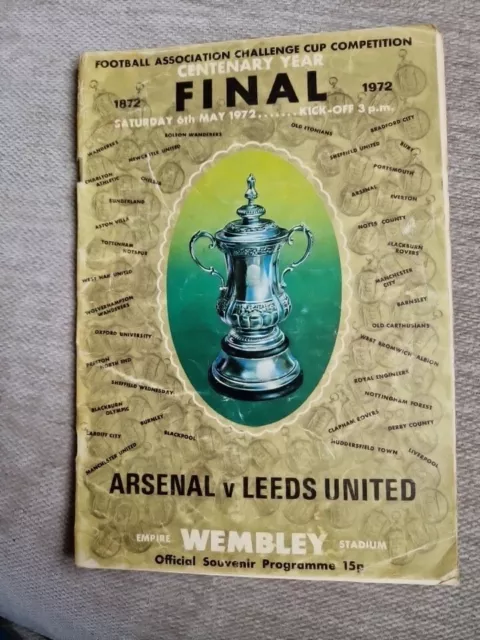 Arsenal v Leeds United FA Cup Final 1972 Programme 6/5/72