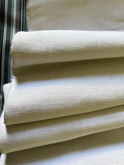 EXCELLENT QUALIY ANTIQUE RUSTIC LINEN FABRIC  72X124" Ecru.