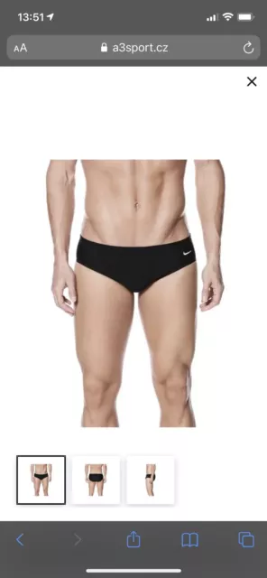 NIKE MEN'S SWIMMING HydraStrong Solid Poly Brief - Black BNWT UK