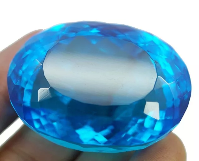 300 Ct Blue Topaz Natural Oval Cut Loose Brazilian Gemstone