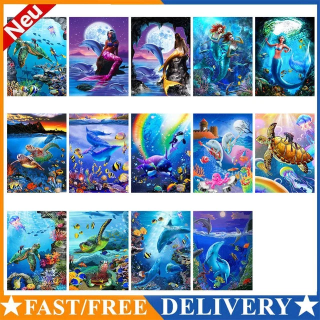 5D DIY Diamond Painting Kits Underwater World Full Round Drill Crafts Mosaic Set