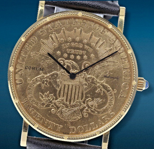 CORUM AUTOMATIC 20 18K GOLD Coin watch 1897 Mens AUTOMATIC