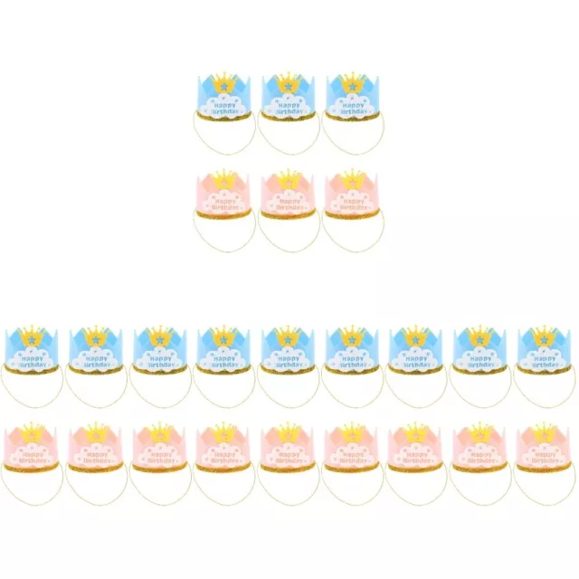 24 piezas tela sombrero de cumpleaños sombrero de niño fiesta de cumpleaños accesorios