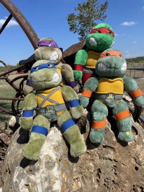 Vintage TMNT Plush 1980s Teenage Mutant Ninja Turtles Lot Set Of 4 Playmates 15”