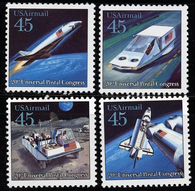 US Scott #C122-C125 Futuristic Mail Postal Congress SET of 4 MNH **FREE SHIP**