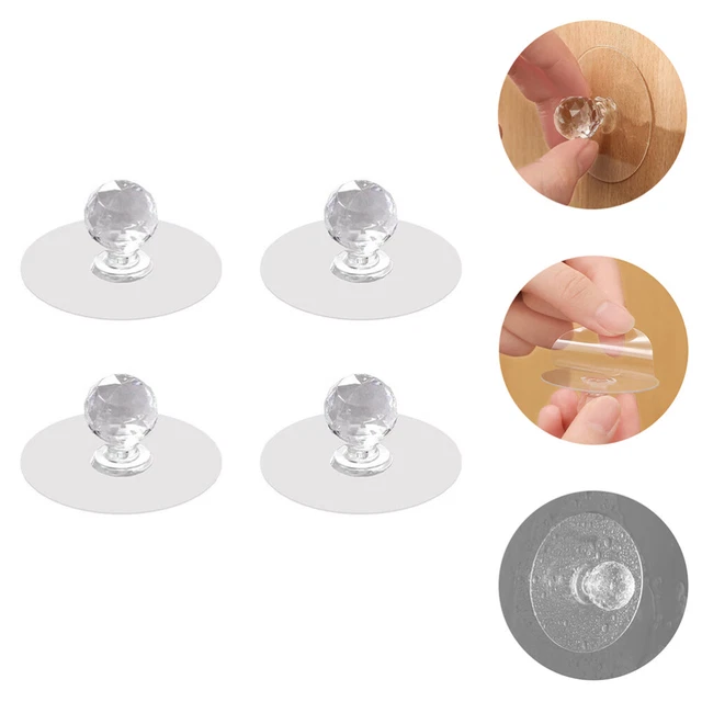 4 Pcs Sticky Pull Knobs Round Handles Dresser Drawer Pulls Cabinet for Drawers