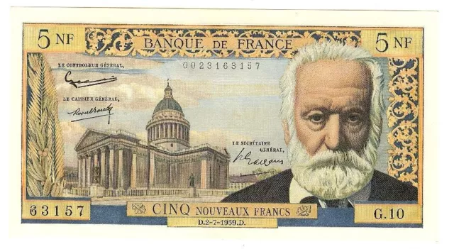 5 Francs Victor Hugo 2-7-1959   G.10 63157