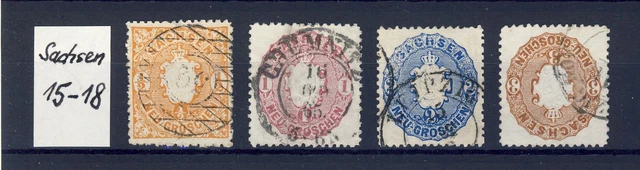 Altdeutschland (4), Sachsen, Mi. - Nr. 15 - 18, gestempelt