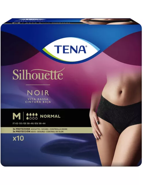 Tena Silueta Normal Noir Cintura Baja - Bragas Absorbentes Femenino M 10pz