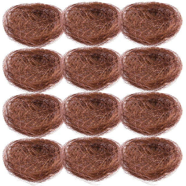 12 Pcs Silk Simulated Bird Nest Decorations Hummingbird House