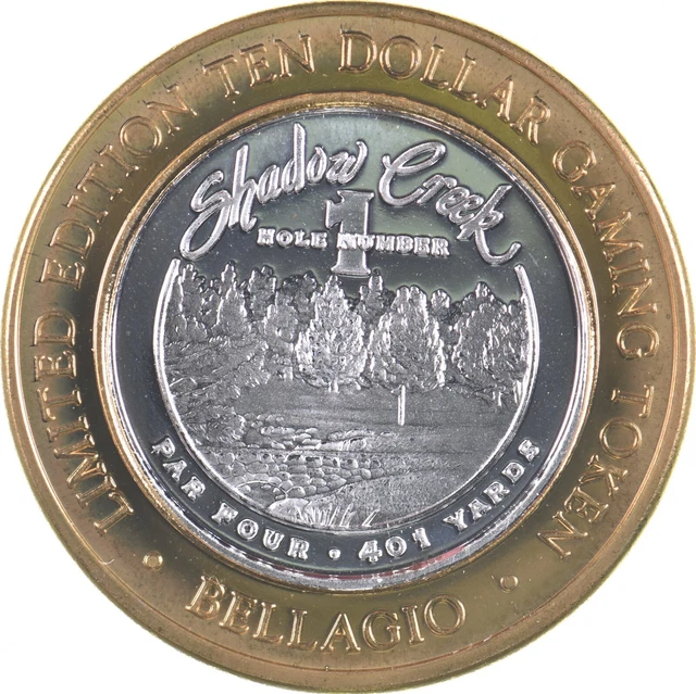 Bellagio $10 Gaming Casino Token .999 SILVER Strike *801