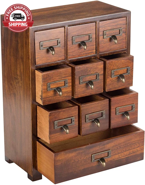Traditional Solid Wood Small Chinese Medicine Cabinet L Vintage and Retro Look w