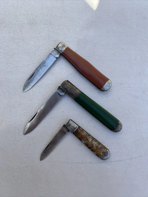 Lot Of 3 Vintage No.30 Folding Pocket Knife; Sheffield England; Collectable