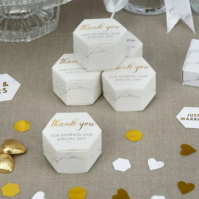 Scripted Marble - Favour Box Wedding Party Celebration 10 Boxes 2