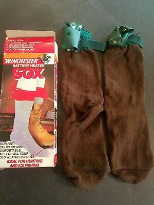 NEW Vintage Winchester Battery Heated SOX BROWN Men's Size M Medium 10-11