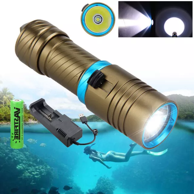 Professional 10000 lumen Diving Light Scuba LED Torch Flashlight Underwater 100M