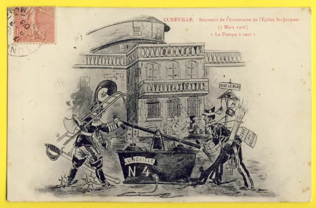 cpa 54  SOUVENIR de l'INVENTAIRE de l'EGLISE St JACQUES en 1906 La Pompe à Vent