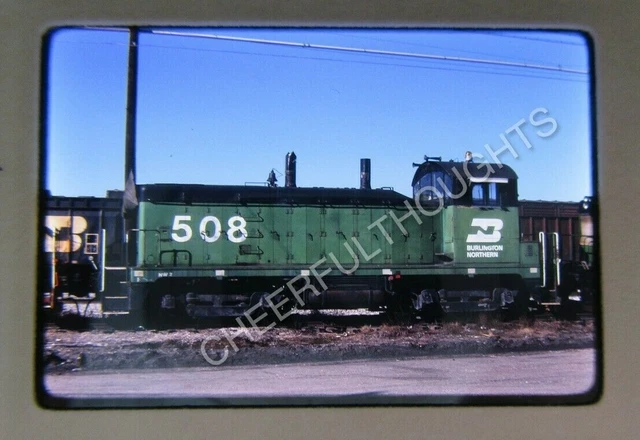 Original '81 Kodachrome Slide BN Burlington Northern 508 NW2 Kansas City   31E4