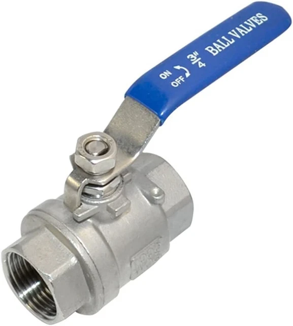 3/4" NPT Female 316 Stainless Steel Full Port Ball Valve Vinyl Handle