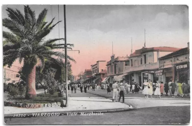 CARTOLINA DI LUCCA, VIAREGGIO - VIALE MARGHERITA viaggiata 1940 BELLA!