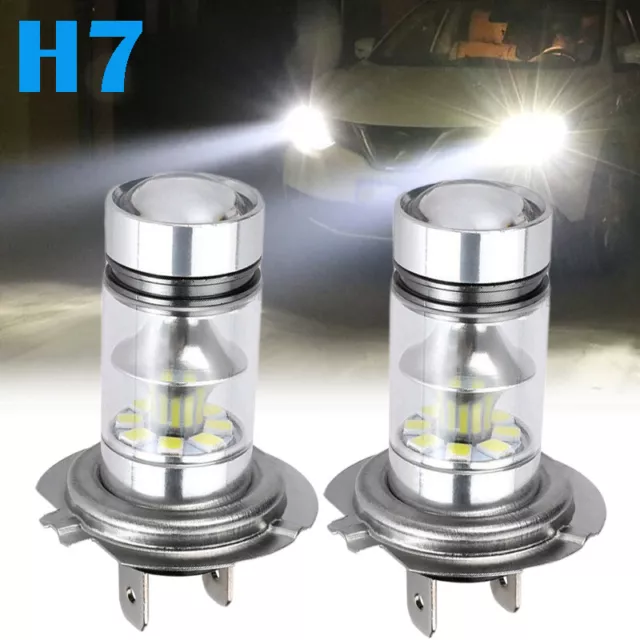 2x H7 LED Headlight Bulbs Conversion Kit High Low Beam Super Bright 6500K White